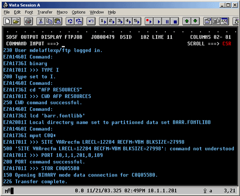 Sample Output Listing