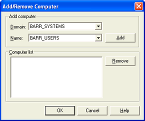 Add/Remove Computer Dialog Box