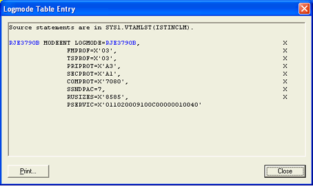 POWER Logmode Table Entry