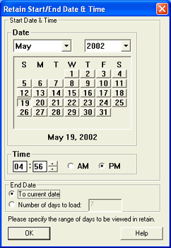 Retain Start/End Date & Time Dialog Box